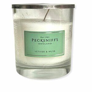 Pecksniff's Vetiver & Musk Candle 5.29 Oz. In Glass With Lid From England